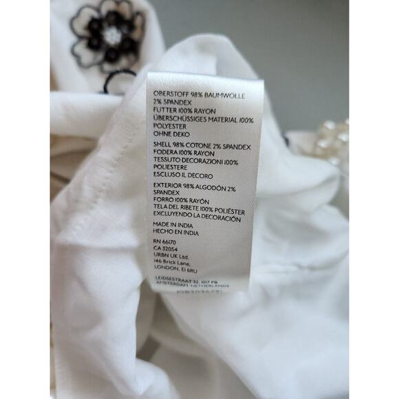 NWD Maeve 3D Embellished Pearl Shift Mini Dress Sz XSP Petite White #9N501 - Picture 12 of 14